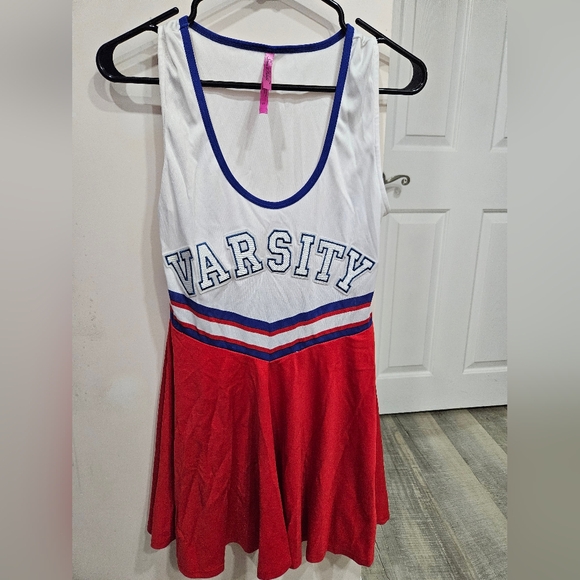 Cheerleader Halloween Costume: Dress + Pompoms, Small - Picture 2 of 7